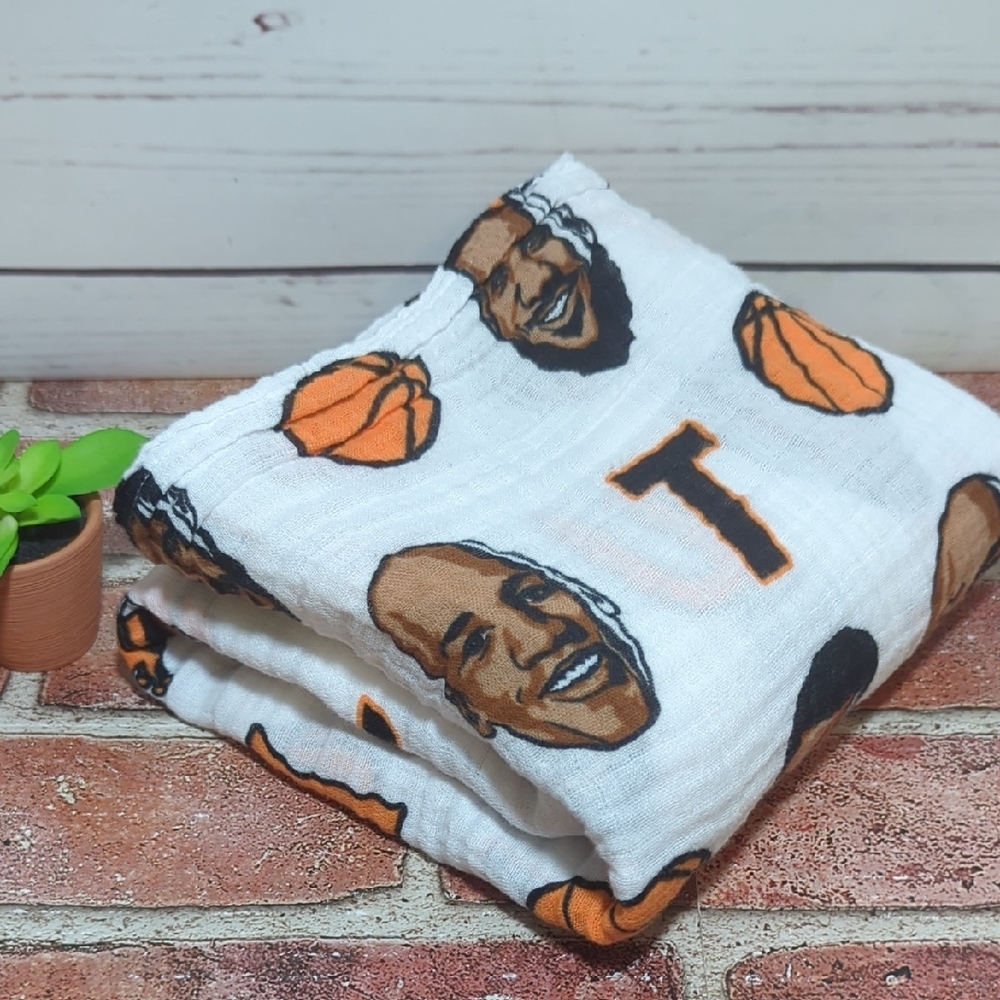 Little Homie Baby Ball Before You Crawl Basketball Muslin Swaddle Blanket Cotton - Picture 16 of 16
